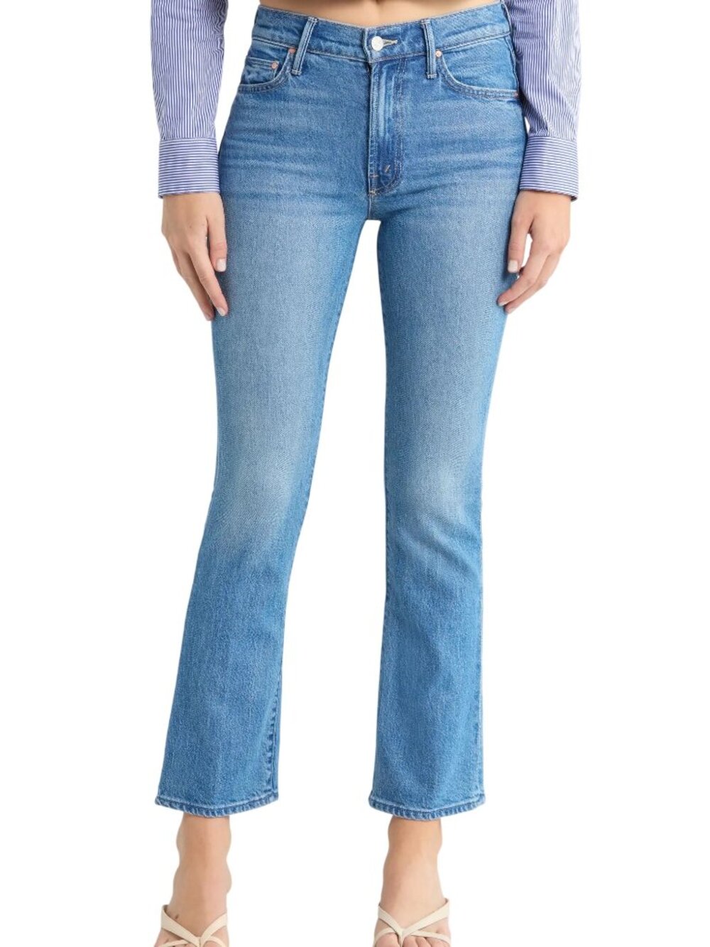 MOTHER The Outsider Flare Flood Jeans in Field Trip